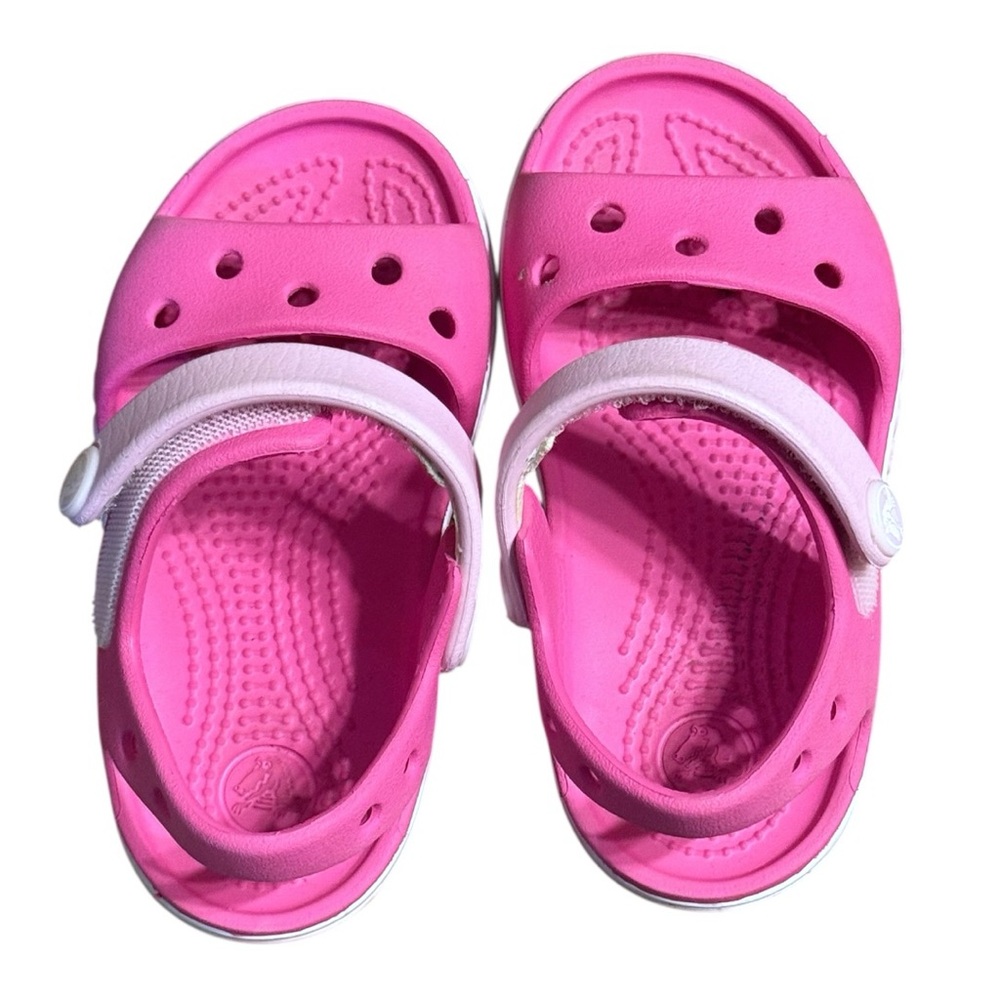Crocs Girls Pink Sandals C6 Toddler Classic Croslite Summer Water Shoes - Picture 3 of 8